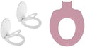 Mayfair NextStep2 Toilet Seat with Built-In Potty Training Seat, Slow-Close, Removable, Round, White Seats with Pink Child Seats, 2-Pack