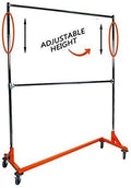Only Hangers Industrial Strength Z Rack with Add-On Hangrail and Built-in Height Extensions - Available in Black, Orange, and White (ORANGE)