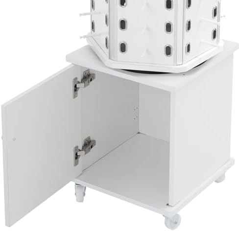 360° Rotating Sunglasses Display Stand on Wheels, Modern Eyewear Organizer for 102 Pairs, Commercial Glasses Storage Rack with White Panel & Box