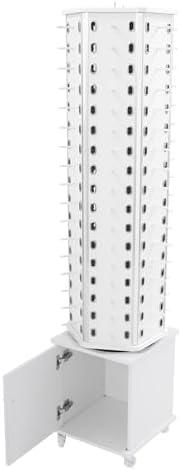 360° Rotating Sunglasses Display Stand on Wheels, Modern Eyewear Organizer for 102 Pairs, Commercial Glasses Storage Rack with White Panel & Box