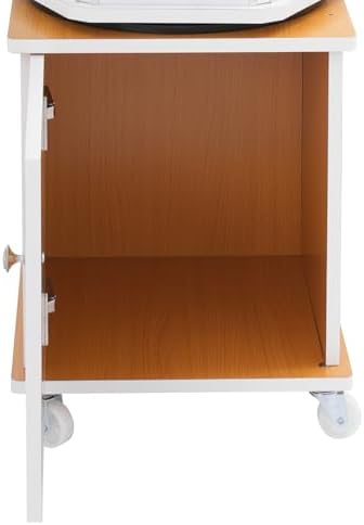 360° Rotating Sunglasses Organizer with Wheels, Holds 102 Pairs, Modern Eyewear Display Stand, Commercial Glasses Storage Cabinet, Stylish White & Yellow Design