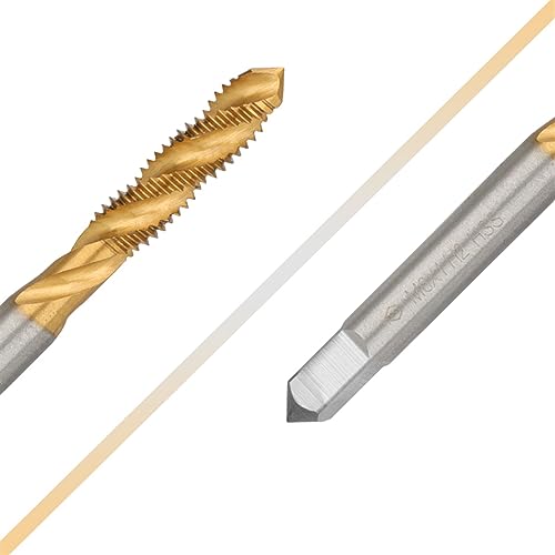 4pcs HSS Spiral Pointed Tap Set M3 M4 M5 M6, TiN Coated Metric Tapping Thread Forming Drill Bits, Precision Screw Tap Kit for Metal & Woodworking
