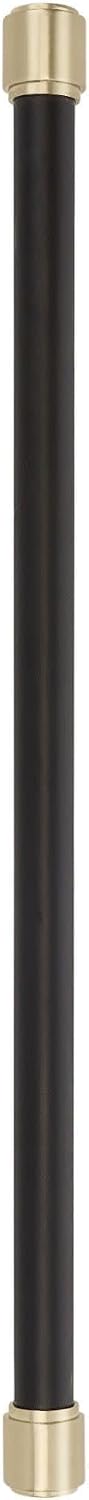 Signature Hardware 954064-18 Lazzara 18 Inch Center to Center Black Leather Appliance Pull - Golden Champagne