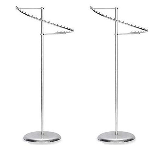 Lot of 2 Chrome Spiral Garment Racks - 29 Ball Apparel Display