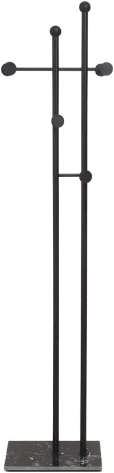 Marble Base Coat Rack Freestanding Metal Modern Coat Rack Stand for Hanging Clothes Rack Stand for Bedroom Standing Garment Rack Heavy Duty Coat Hanger Freestanding Hanger Black