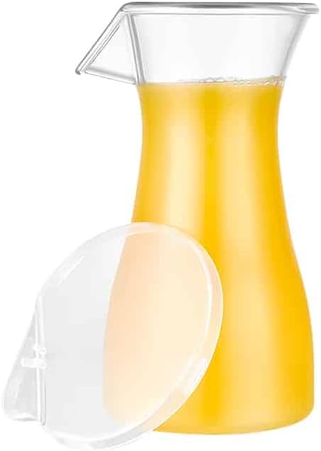 12oz Clear Plastic Carafe Jar with Lid – Disposable Beverage Container for Water, Juice, Iced Tea, Cocktails, Milk, Smoothies, Restaurants, Catering, Parties, and Everyday Use (12)