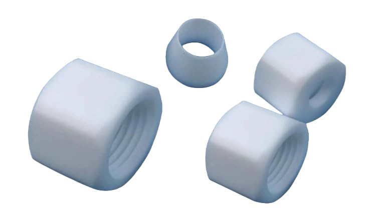 100PCS ϕ1/16(1.587) PTFE (Polytetrafluoroethylene) Teflon Plastic Metric Ferrule (Corrosion Resistant Electrical Insulation)
