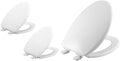 Mayfair Linden Toilet Seat will Slow Close and Never Loosen & 1880SLOW 000 Caswell Toilet Seat will Slowly Close and Never Loosen, ELONGATED, Long Lasting Plastic, White