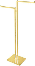 Gold 2-Way Heavy Duty Clothing Rack Adjustable Height Garment Racks with Straight Arms Retail Clothes Rack Display