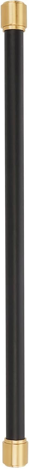 Signature Hardware 954064-18 Lazzara 18 Inch Center to Center Black Leather Appliance Pull - Golden Champagne