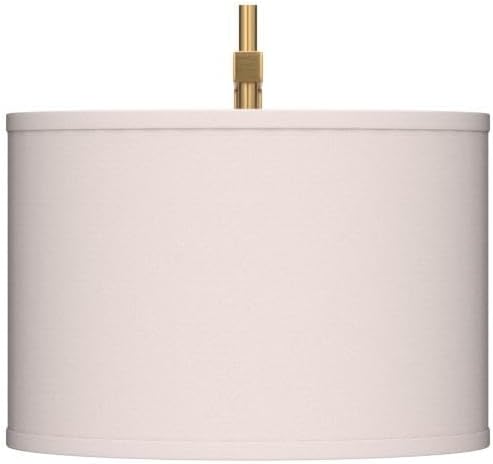 360 Lighting Adair Mid Century Modern Wall Mounted Lamp Warm Brass Metal Plug-in Light Fixture White Linen Drum Shade Bedroom Bedside House Reading Living Room Home Hallway Dining Kitchen