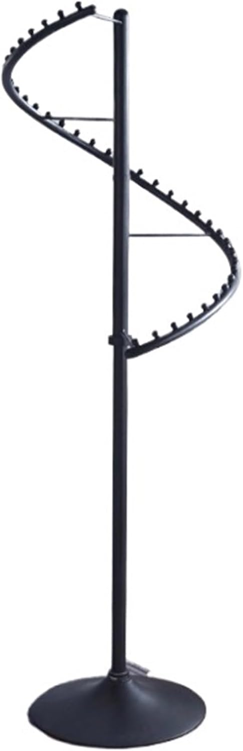 71in Spiral Round Garment Rack, Metal, 360° Rotating, Freestanding Hanging Clothing Display Stand, Heavy Duty, for Bedrooms, Living Rooms(Black)