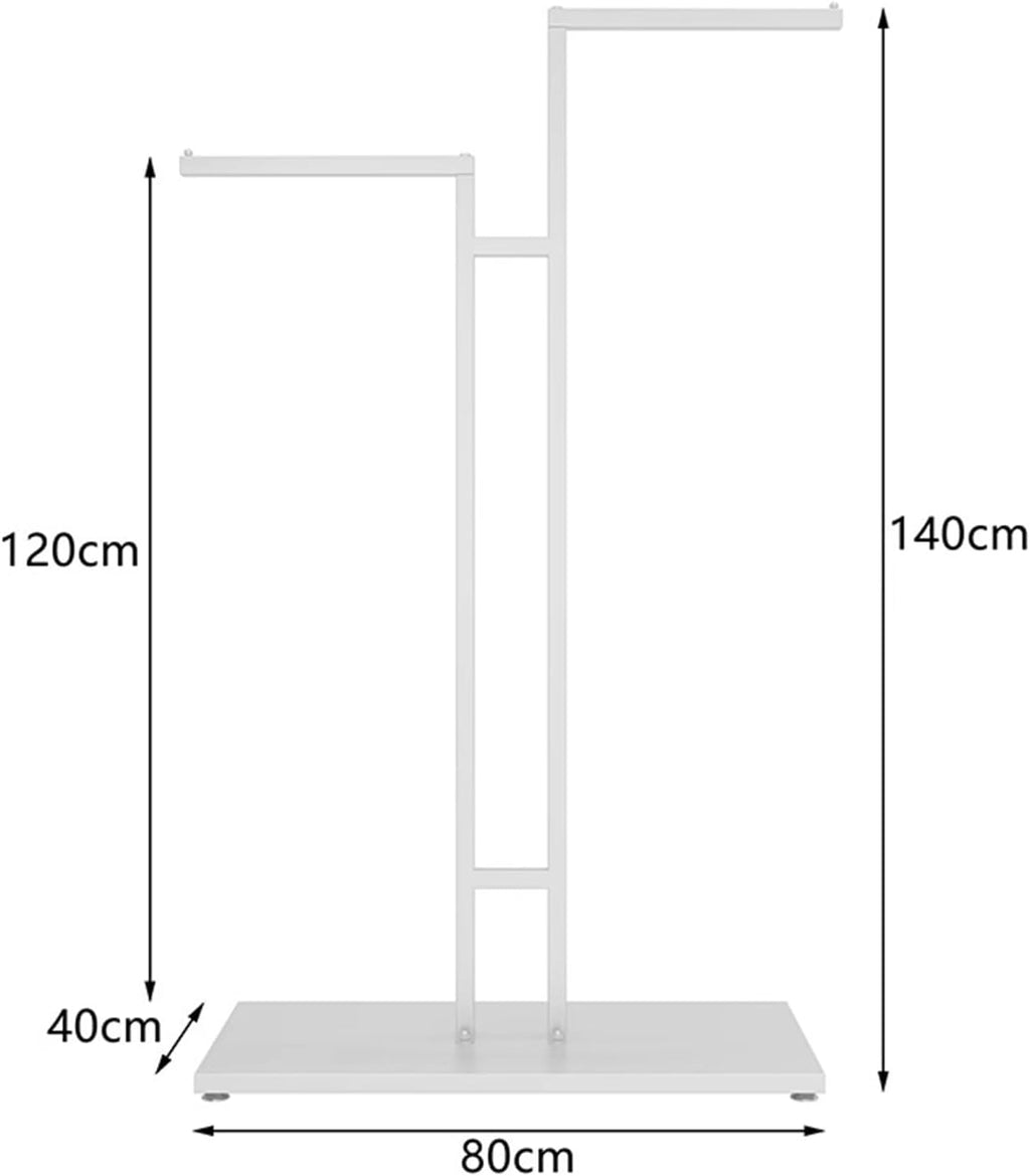 2 Way Clothing Rack with Straight Arms,Heavy Duty Clothes Rack Garment Rack Modern Retail Storage Display Rack,Commercial Grade Nakajima Clothes Rack,Floor-Standing Double Hanging Rods shirt Hangers