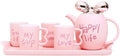 Beverage Serveware Ceramic water set tea set living room water cup coffee cup home cup set new elegant tea set Water Carafe(Pink)