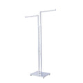 SSWBasics 2-Way Clothing Rack - Adjustable Chrome Garment Rack with Straight Arms - Sleek, Sturdy, and Durable Hanging Racks for Clothes - Ideal for Retail, Boutique, and Thrift Spaces