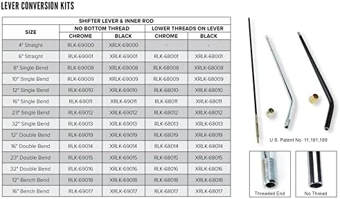 Lokar Performance Products RLK-69015 Chrome 23' Double Bend Replacement Lever Kit Compression Style