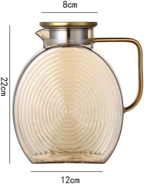 Beverage Serveware 2500ml Large Refrigerator Water Jug With Lid Heat Resistant Water Bottles Glass Pitcher For Hot/Cold Water Water Carafe