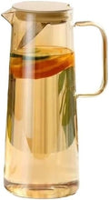 Beverage Serveware 1.35L/1.8L Glass Water Pitcher With Lid and Handle Water Jug for Fridge Iced Tea and Coffee Carafe Beverage Serveware Water Carafe(Brown,Large)