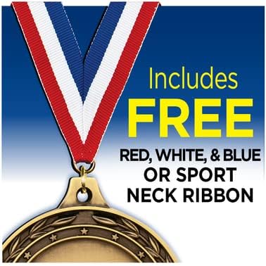 Crown Awards 2.5' Galaxy Star Football Shadow Medal Award, Gold Trophy Medal Prime