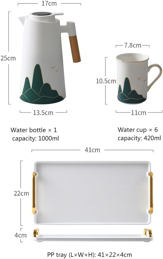 Beverage Serveware Ceramic water cup complete set combination cup kettle set cold water cup household tea set Water Carafe