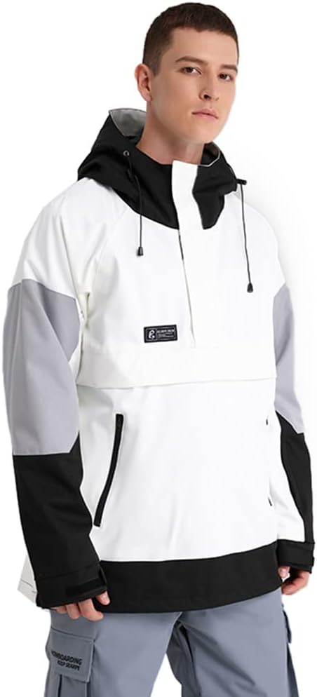 SEARIPE Womens Ski Jacket Mens Snow Jacket Waterproof Winter Snow Coat Couples Pullover Snowboard Hooded