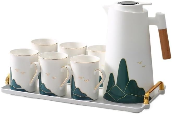 Beverage Serveware Ceramic water cup complete set combination cup kettle set cold water cup household tea set Water Carafe