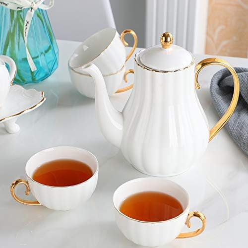 Beverage Serveware Ceramic cold kettle pumpkin pot home housewarming gift cold kettle 7-piece set with chassis Water Carafe