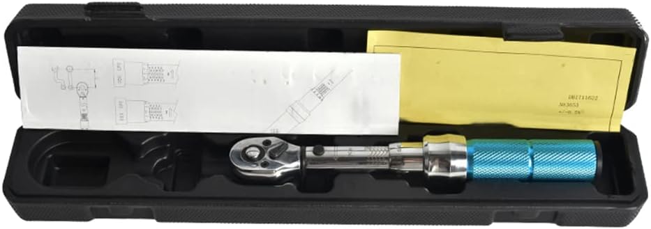 Preset Torque Wrench, 1/2 Inch Drive Click Torque Wrench Adjustable Ratchet Wrench Hand Tool with Storage Box for Car and Bike Repairing (10-150N.m)
