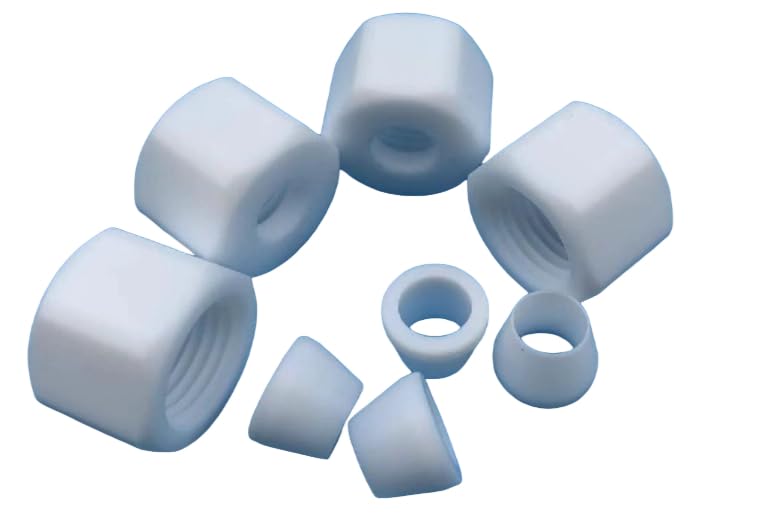 100PCS ϕ1/16(1.587) PTFE (Polytetrafluoroethylene) Teflon Plastic Metric Ferrule (Corrosion Resistant Electrical Insulation)