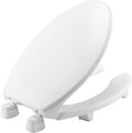 BEMIS 2L215OT 000 Medic-Aid 2' Lift Raised Open Front Toilet Seat with Cover, ELONGATED, Long Lasting Solid Plastic, White