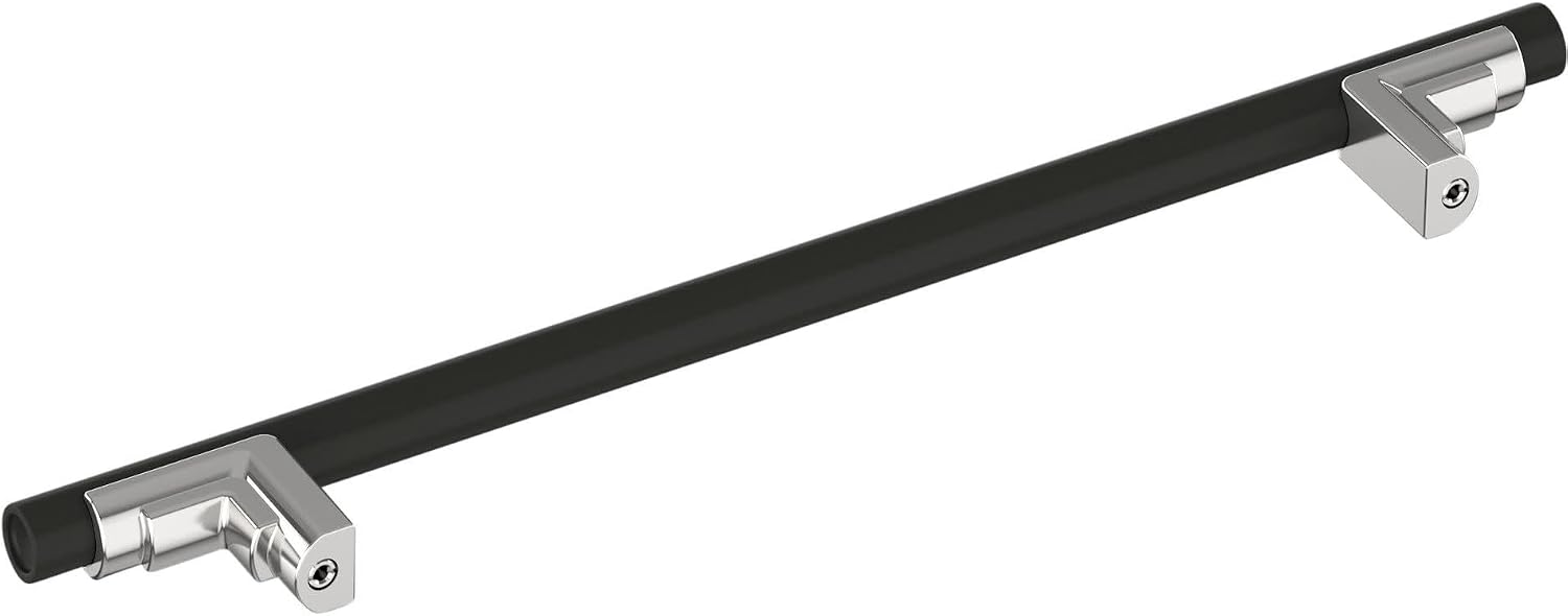 Signature Hardware 954045-12 Anberlin 12 Inch Center to Center Appliance Pull - Matte Black Handle - Brushed Gold