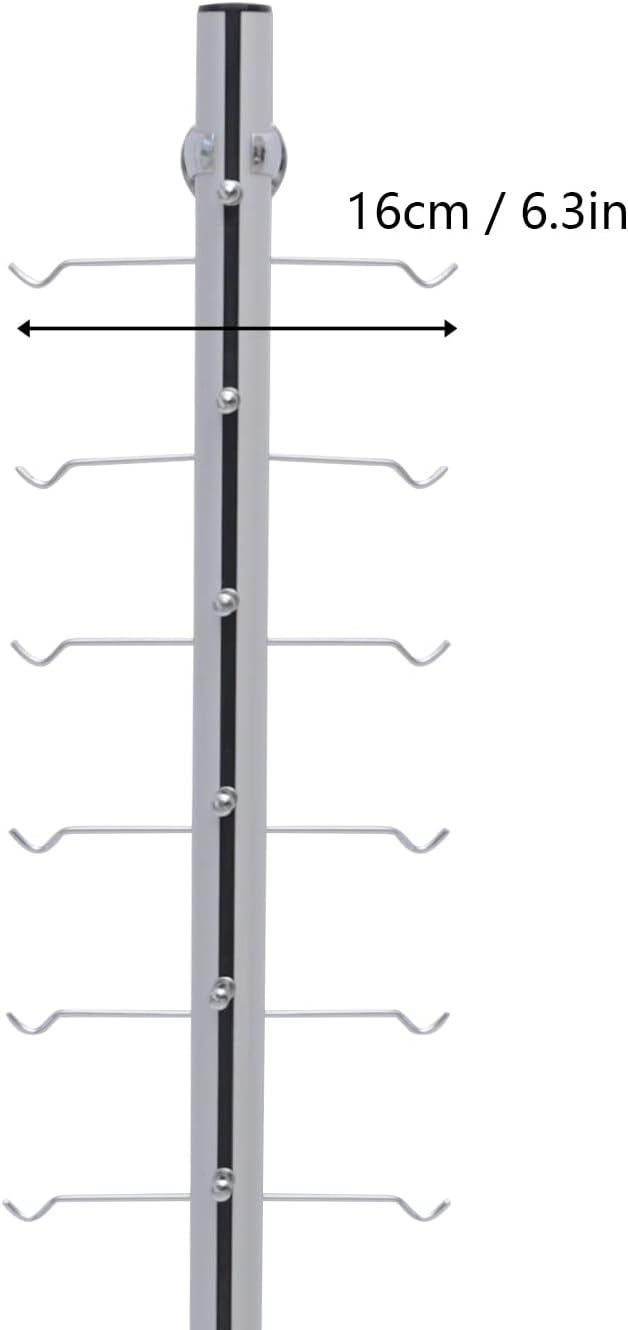 10 pcs Sunglasses Rack Eyeglass Frame Stand, 16 Frames 1.22mSunglasses Holder Organizer Storage Aluminium Eyewear Glasses Display Stand Decorative Display Rod (12 Frames with Lock)