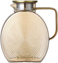 Beverage Serveware 2500ml Large Refrigerator Water Jug With Lid Heat Resistant Water Bottles Glass Pitcher For Hot/Cold Water Water Carafe