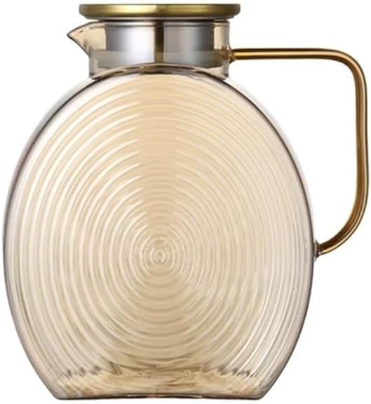 Beverage Serveware 2500ml Large Refrigerator Water Jug With Lid Heat Resistant Water Bottles Glass Pitcher For Hot/Cold Water Water Carafe