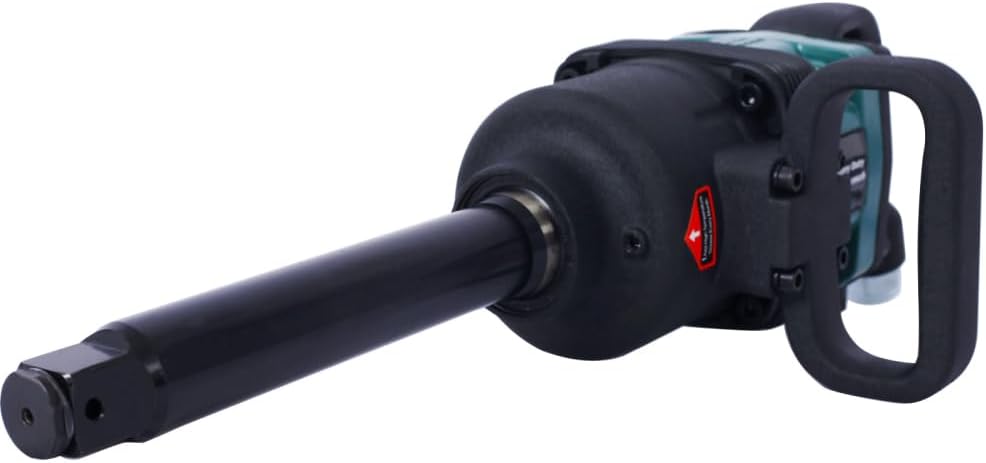 1-Inch Air Impact Wrench, High Torque Pneumatic Impact Gun for Heavy-Duty Truck & Tire Repair, Industrial Long Shank Wrench with 38mm & 41mm Sockets, 3-Speed Adjustable, 1/2' NPT Air Inlet