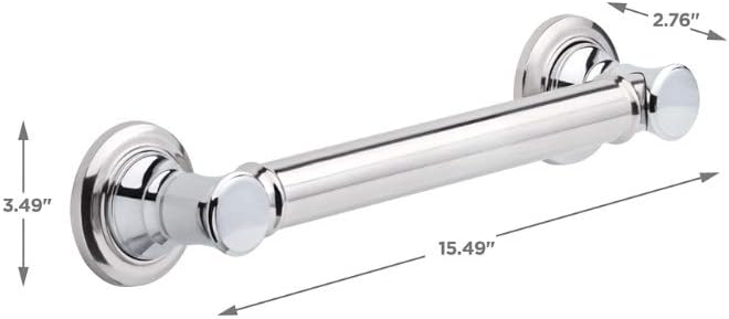 DELTA FAUCET 41612 Traditional Grab Bar, 12-Inch, Chrome (Pack of 3)