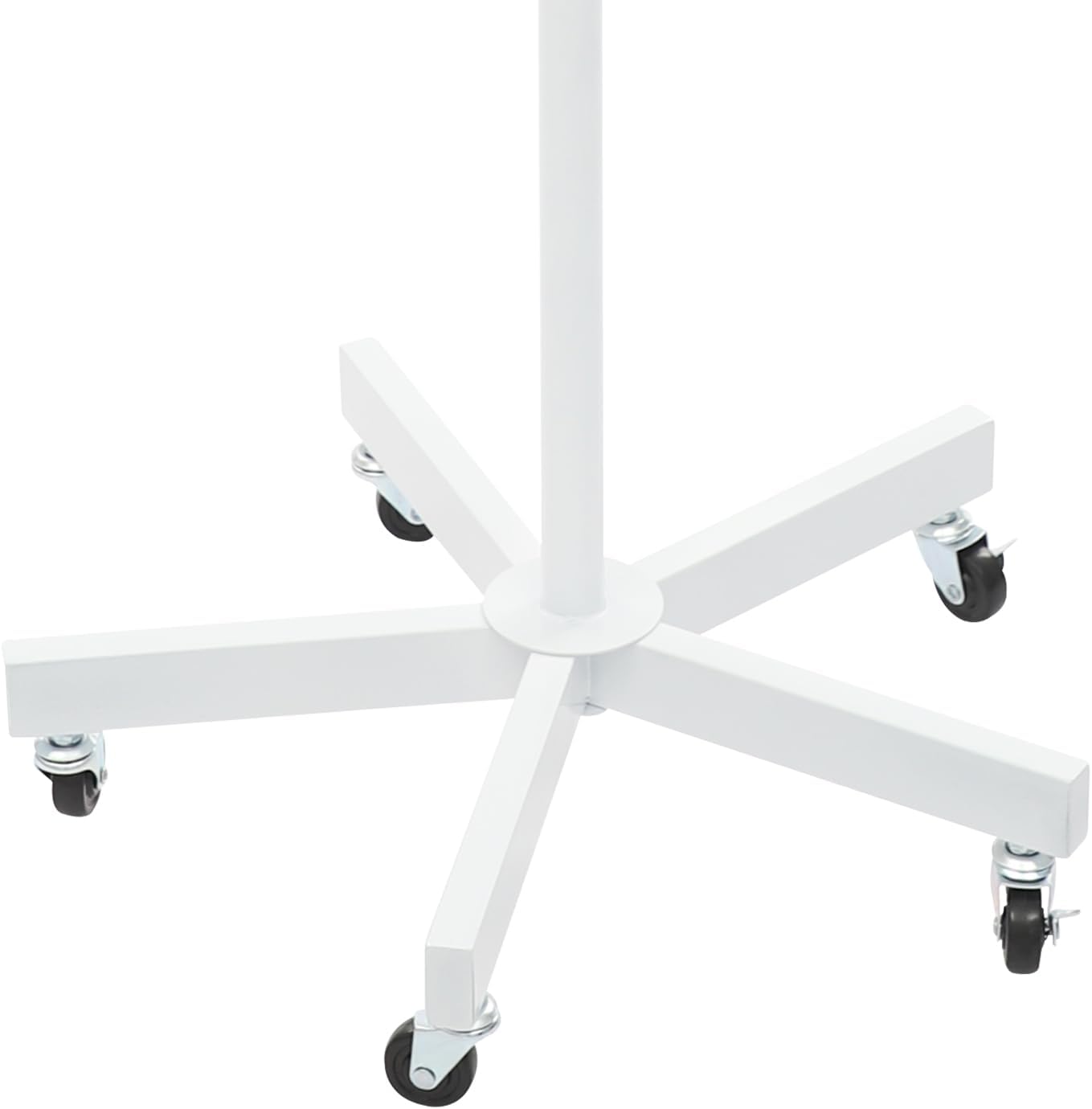Rotatable Round Clothes Rack 360°Rotating Round Clothing Rack with Wheels Garment Display Racks for Shopping Centers, Clothing Stores 66lbs Capacity 45.7-74.8in Adjustable Height (White)