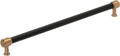 Signature Hardware 954064-18 Lazzara 18 Inch Center to Center Black Leather Appliance Pull - Brushed Gold
