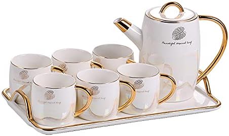 Beverage Serveware Tea set home restaurant simple ceramic gold-rimmed coffee cup afternoon teapot cup combination Water Carafe
