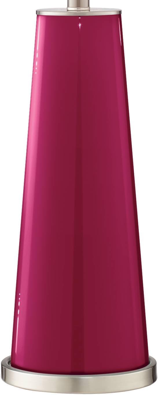 Color + Plus Leo 29 1/2' Tall Modern End Table Lamps Set of 2 Vivacious Pink Finish Glass Fabric White Shade Living Room Bedroom Bedside Nightstand House Office Family Reading Kitchen Entryway
