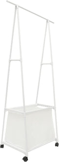 Garment Rack Wheels Stand for Clothes Hats and Shoes Versatile Freestanding Coat Rack for Living Room Bedroom and Dorm Use