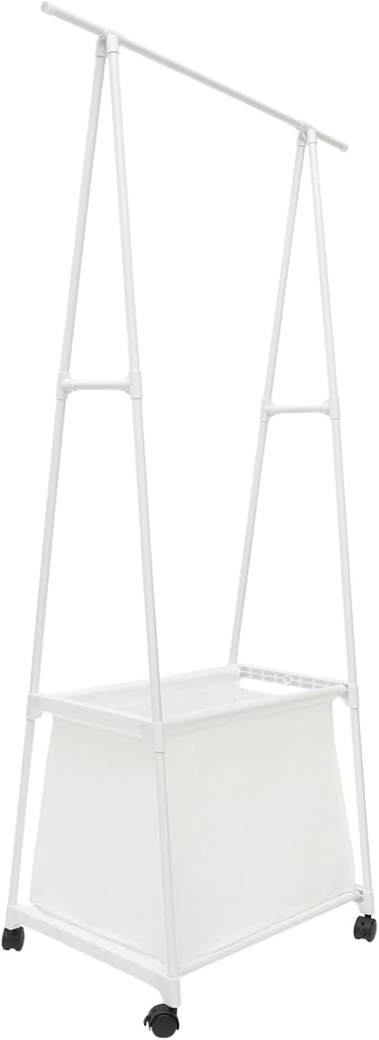 Garment Rack Wheels Stand for Clothes Hats and Shoes Versatile Freestanding Coat Rack for Living Room Bedroom and Dorm Use