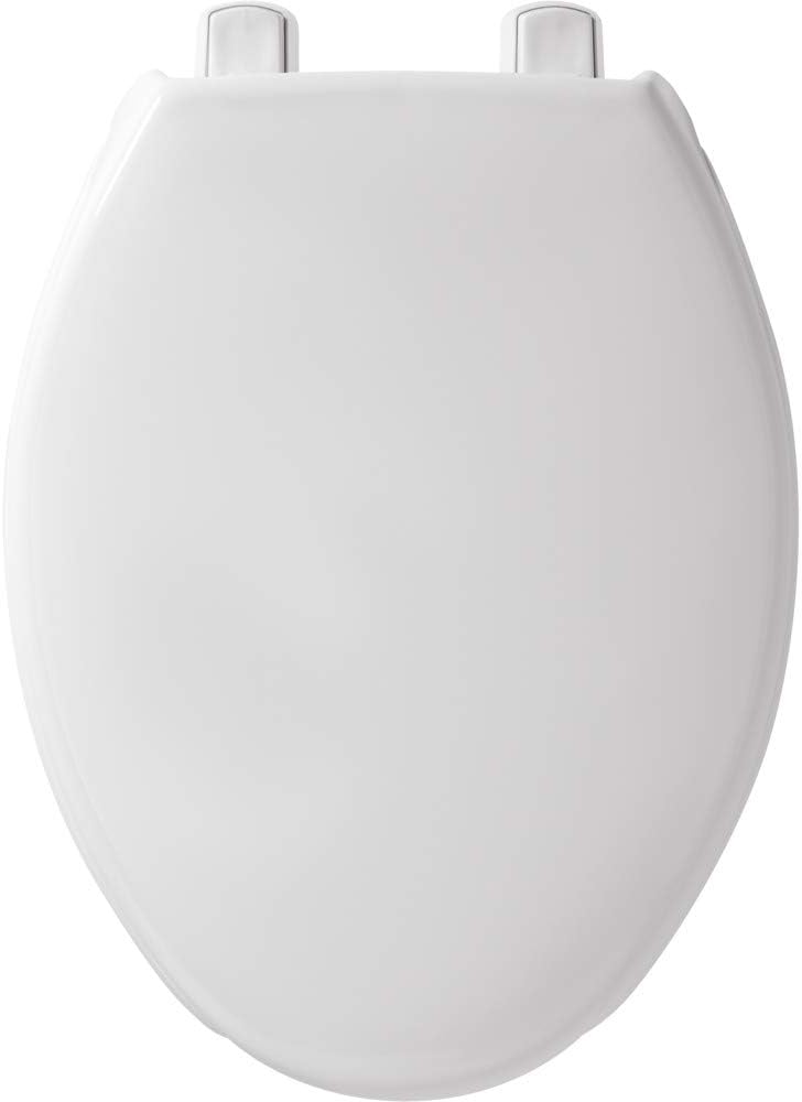 BEMIS 2L215OT 000 Medic-Aid 2' Lift Raised Open Front Toilet Seat with Cover, ELONGATED, Long Lasting Solid Plastic, White