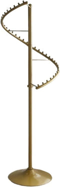 71in Spiral Round Garment Rack, Metal, 360° Rotating, Freestanding Hanging Clothing Display Stand, Heavy Duty, for Bedrooms, Living Rooms(Gold)