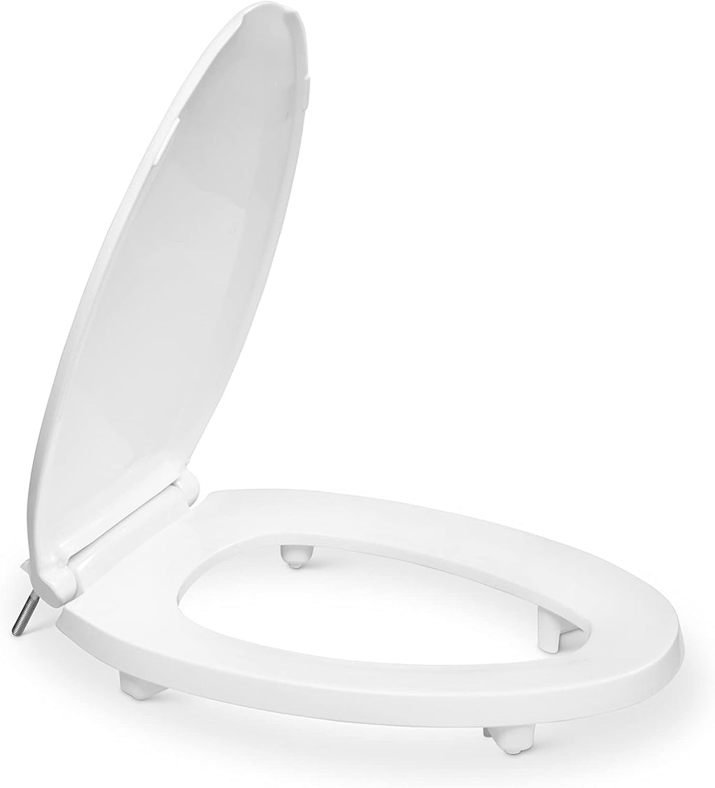 Centoco 4 Pack - 2 inch Raised Toilet Seat for Seniors, Elongated, Closed Front with Cover, Plastic, Made in the USA, HL800STS-001, White