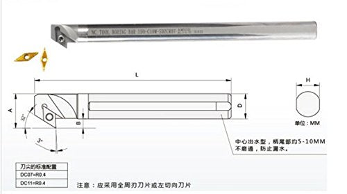 GOWE Boring Bar,Internal Turning Tool,CNC Turning Tool Holder,Lathe Cutting Tool,Screw On Holder SDZCR/07 Boring bar