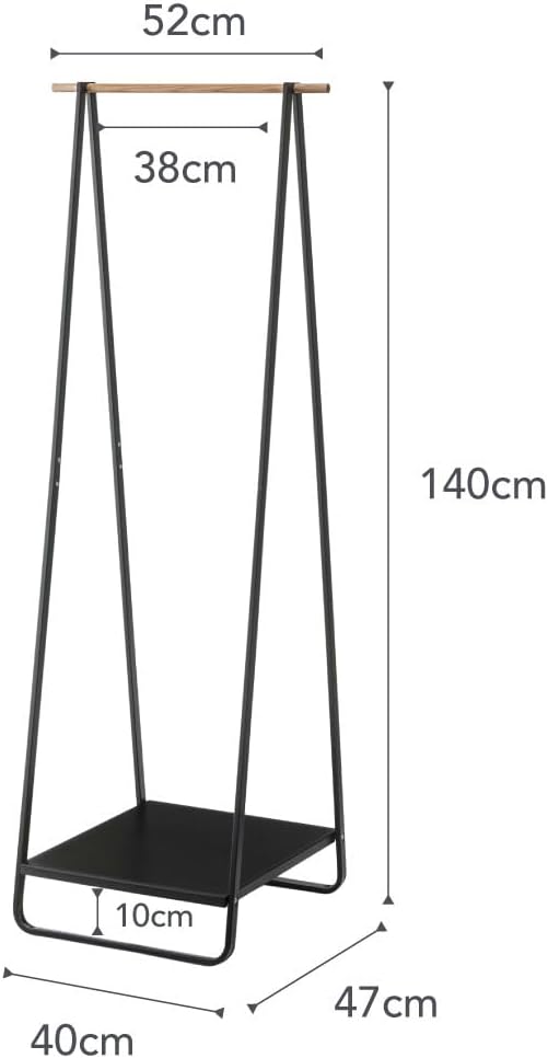 YAMAZAKI Home Tower Freestanding Coat Hanger Clothes Rack With Shelf, 55' - Steel