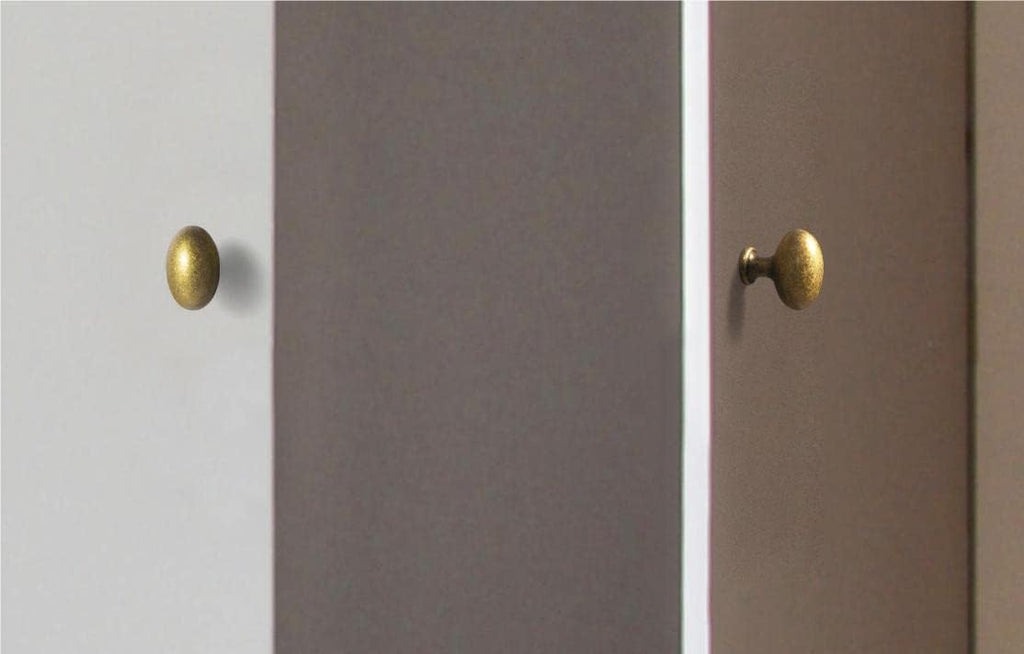 Goo-Ki 24 Packed Zinc Alloy for Drawer Knobs - 1.2 Inch(36MM) Oval Antique Brass Cabinet Knobs