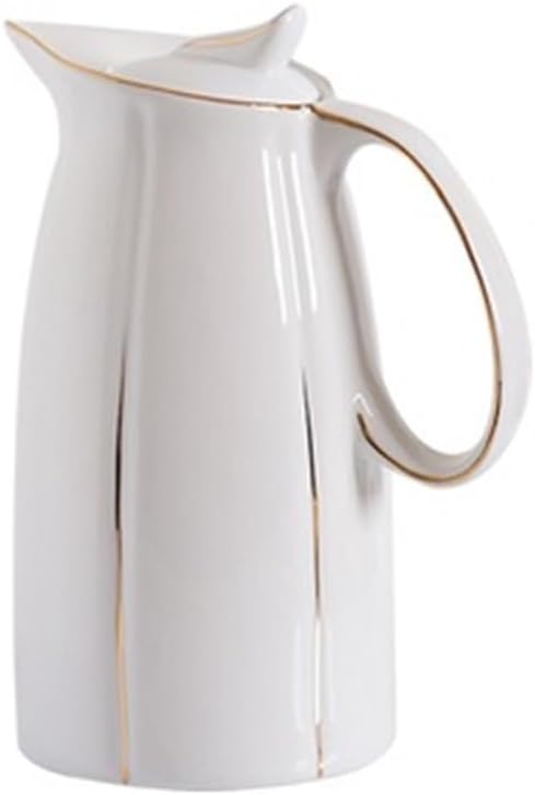 Pitcher 1.5L / 2L Ceramic Water Pitchers Cold Kettle With Handle Large Capacity Household Serveware & Beverage Jug Hot/Cold Water Carafe(Medium)