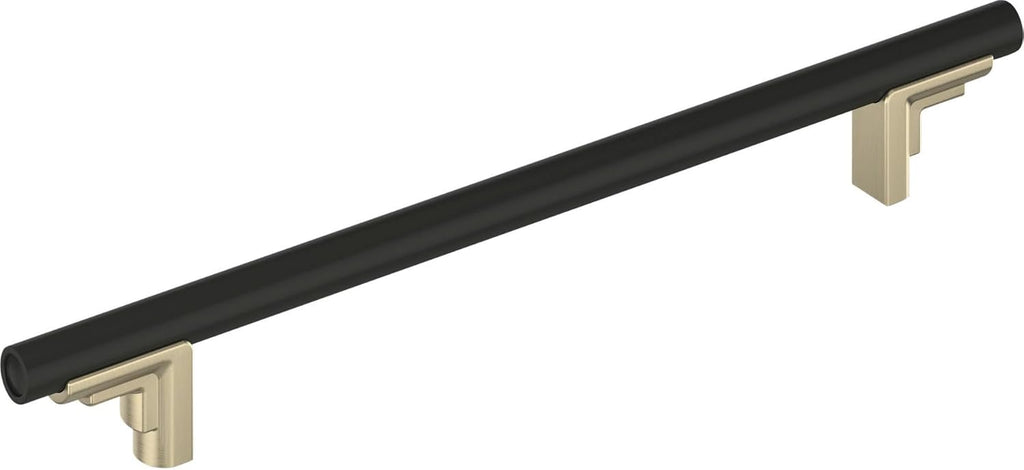 Signature Hardware 954045-12 Anberlin 12 Inch Center to Center Appliance Pull - Matte Black Handle - Golden Champagne